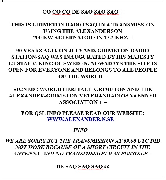 SAQ Message